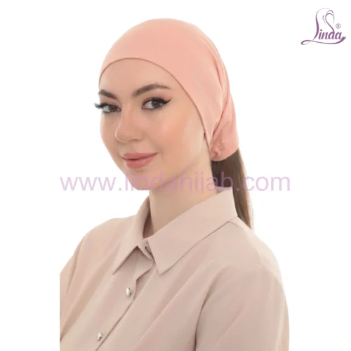 Elegant Pearl Brooch Turban Cap — Pleated Jersey Headpiece for Women - Image 4
