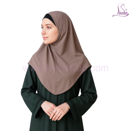 LADIES RAYON ONE PC HIJAB IN DUSTY MAUVE - Image 2
