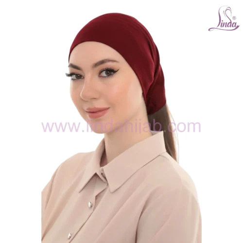 Elegant Pearl Brooch Turban Cap — Pleated Jersey Headpiece for Women - Image 3