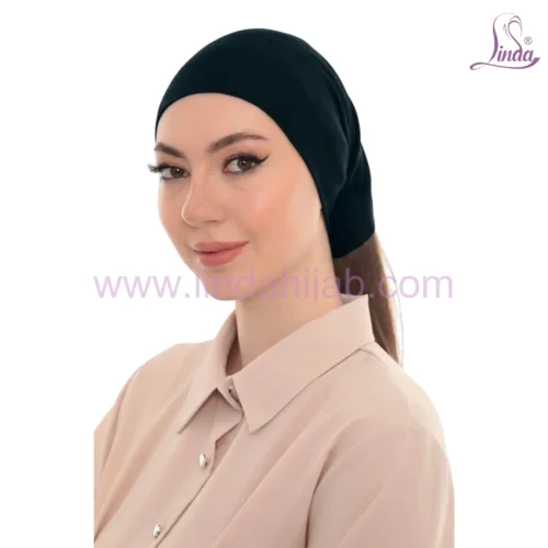 Elegant Pearl Brooch Turban Cap — Pleated Jersey Headpiece for Women - Image 2
