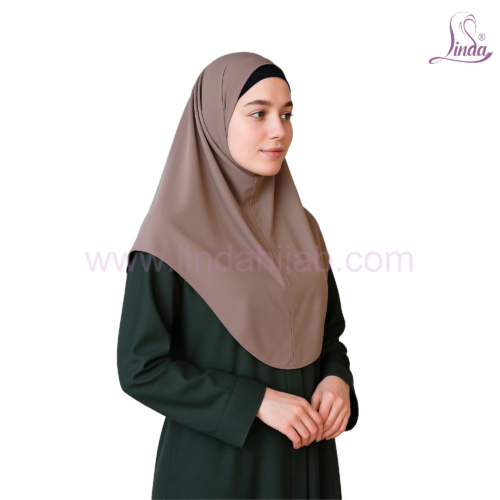 LADIES RAYON ONE PC HIJAB IN DUSTY MAUVE - Image 3