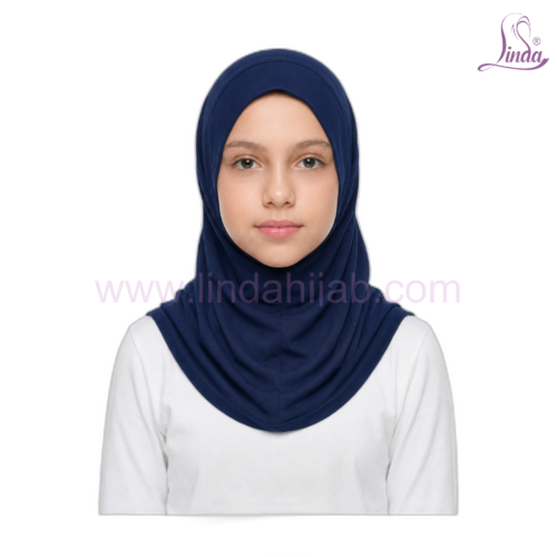 Girls Plain Pull-On Hijab – Instant One-Piece Kids Hijab, 9 Colors - Image 36