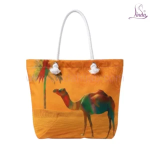 Woven Mat Tote Bag | Natural Canvas Rope Handle Beach Bag for Women