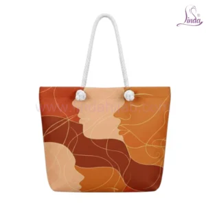 Abstract Faces Tote Bag | Artistic Line Art Canvas Beach Bag for Women