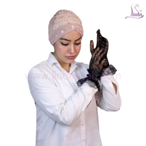 Luxury Premium Black Lace Gloves with Satin Bow Embellishment