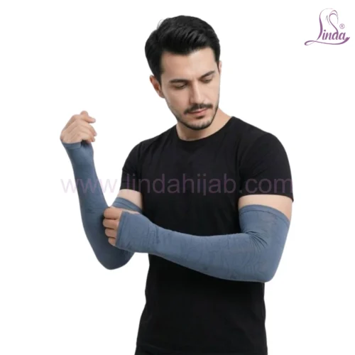 Aero-Flow Precision Blue Arm Sleeves – UV Protection with Hand Support - Image 1