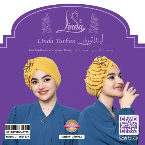 Golden Mustard Floral Embellished Turban – Vibrant & Royal Fit - Image 6