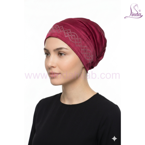Linda Chiffon Bonnet Turban with Rhinestone Motif – Lightweight Instant Turban in Multiple Colours - Image 7