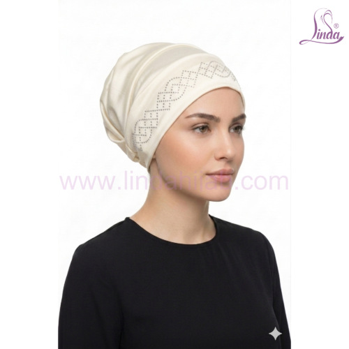 Linda Chiffon Bonnet Turban with Rhinestone Motif – Lightweight Instant Turban in Multiple Colours - Image 10