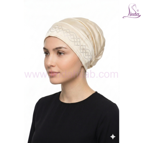 Linda Chiffon Bonnet Turban with Rhinestone Motif – Lightweight Instant Turban in Multiple Colours - Image 14