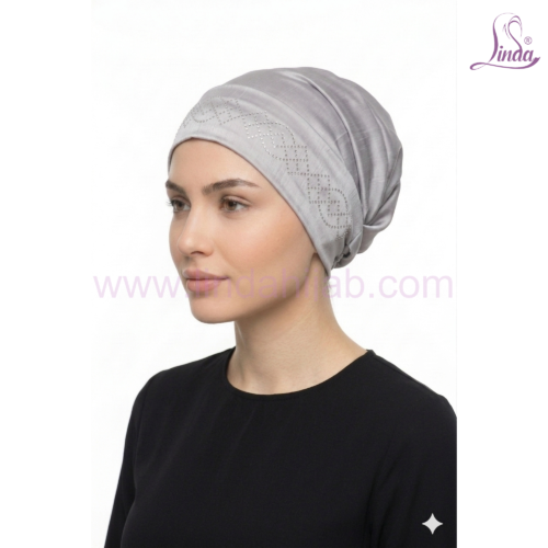 Linda Chiffon Bonnet Turban with Rhinestone Motif – Lightweight Instant Turban in Multiple Colours - Image 15