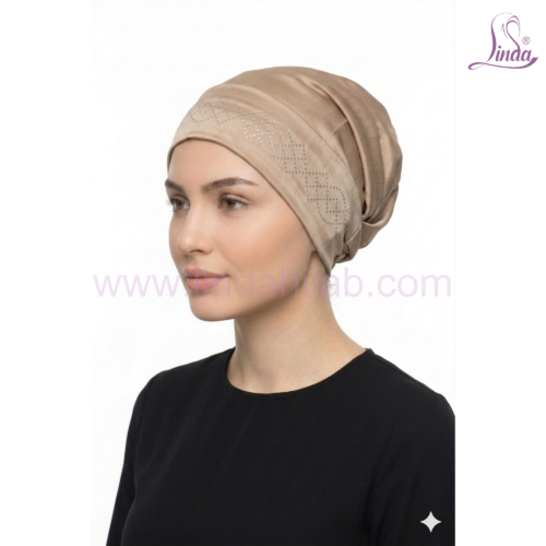 Linda Chiffon Bonnet Turban with Rhinestone Motif – Lightweight Instant Turban in Multiple Colours - Image 17