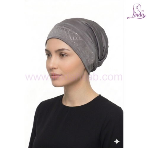 Linda Chiffon Bonnet Turban with Rhinestone Motif – Lightweight Instant Turban in Multiple Colours - Image 18
