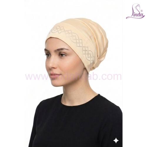 Linda Chiffon Bonnet Turban with Rhinestone Motif – Lightweight Instant Turban in Multiple Colours - Image 21