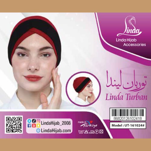 Maroon & Black Dual-Tone Cross Turban – Bold & Stylish Fit - Image 5