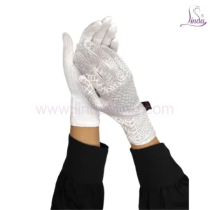 Premium White Wrist-Length Gloves with Delicate Lace Pattern Detail