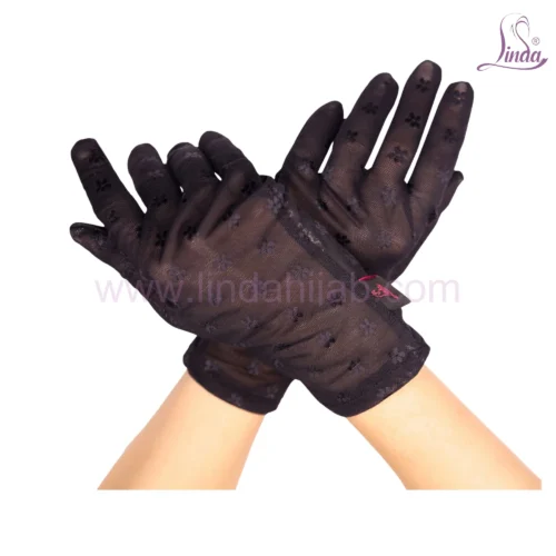 Premium Black Wrist-Length Gloves with Bold Leopard Print Pattern - Image 1