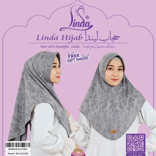 Grey Floral Print Modesty Hijab for Girls – Elegant & Soft - Image 4
