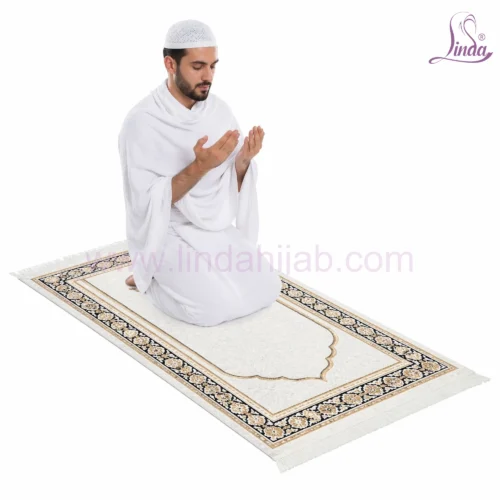 Men's Ihram Prayer Set with Premium Prayer Mat – Classic White - Image 3