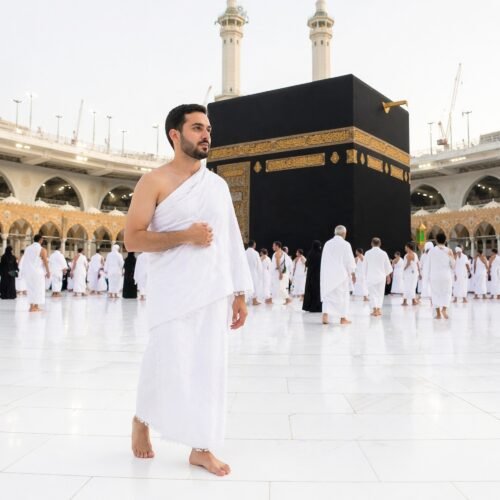 Men's Ihram Prayer Set with Premium Prayer Mat – Classic White - Image 4