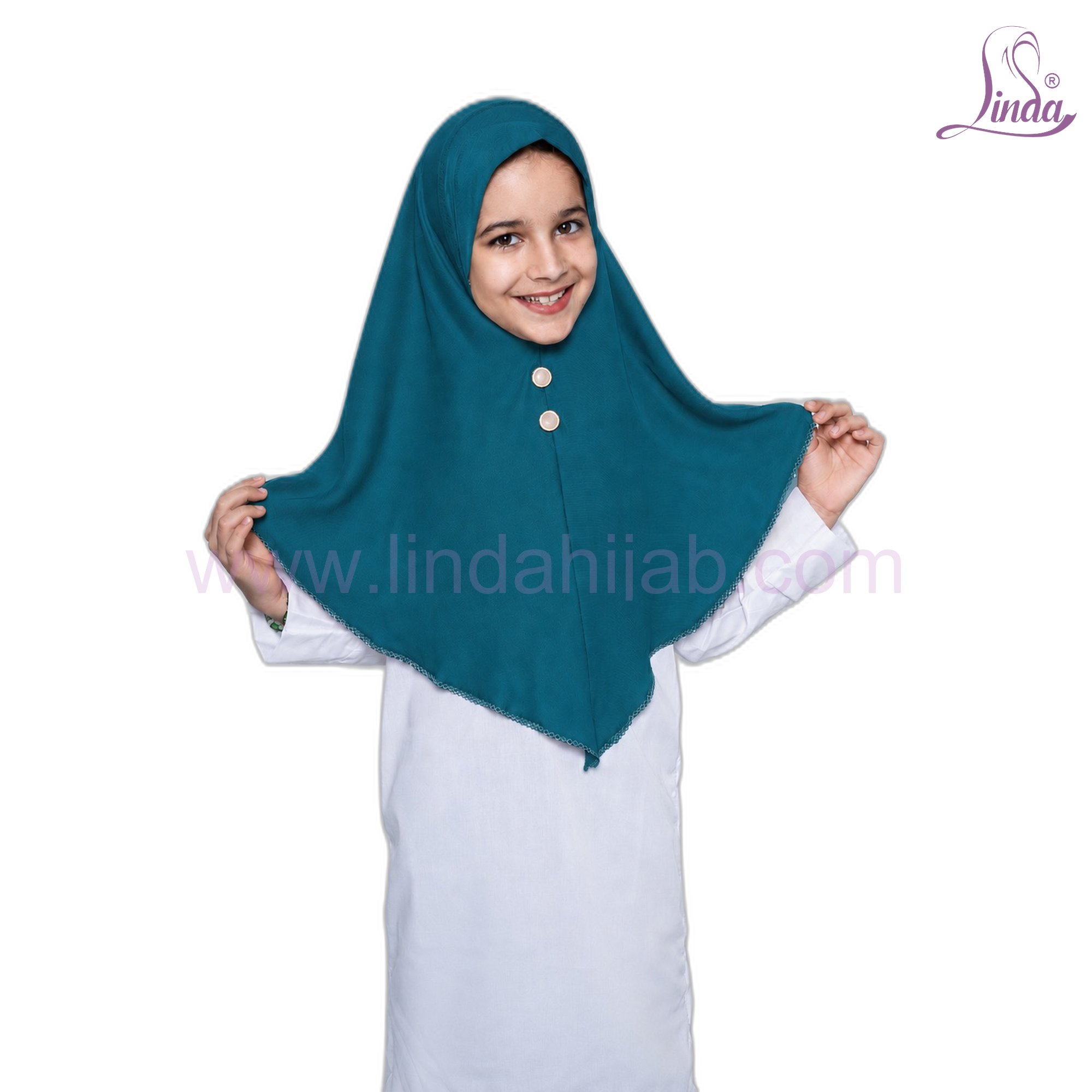 Kids Instant Hijab for Girls – Rayon Slip-On Amira Hijab with Button Detail | Size XS